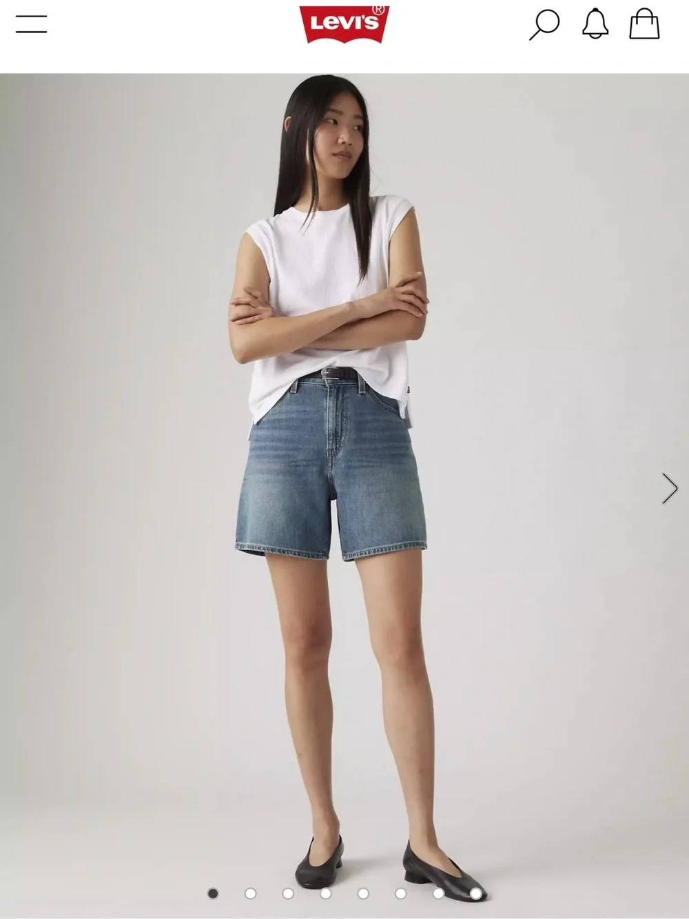 Levi's High Rise Baggy Denim Shorts Women's 26 Blue Cotton Linen Relaxed Fit